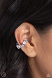 Paparazzi "Breathtaking Blend" White Ear Cuff Post Earrings Paparazzi Jewelry