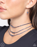 Paparazzi "Dynamite Debut" Blue Choker Necklace & Earring Set Paparazzi Jewelry