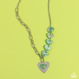 Paparazzi "HEART Of The Movement" Green Necklace & Earring Set Paparazzi Jewelry