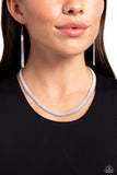 Paparazzi "Spray Paint Sass" White Necklace & Earring Set Paparazzi Jewelry