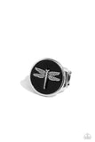 Paparazzi "Debonair Dragonfly" Black Ring Paparazzi Jewelry