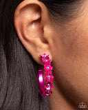 Paparazzi "Fashionable Flower Crown" Pink Post Earrings Paparazzi Jewelry