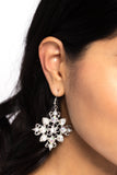 Paparazzi "Fancy-Free Florals" White Earrings Paparazzi Jewelry