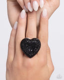 Paparazzi "Hypnotizing Heart" Black Ring Paparazzi Jewelry