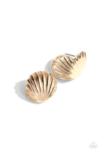Paparazzi "Seashell Surprise" Gold Post Earrings Paparazzi Jewelry