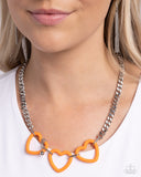 Paparazzi "Heart Homage" Orange Necklace & Earring Set Paparazzi Jewelry