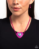 Paparazzi "Locket Leisure" Pink Necklace & Earring Set Paparazzi Jewelry