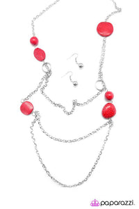Paparazzi "Off Your Rocker" Red Necklace & Earring Set Paparazzi Jewelry