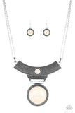 Paparazzi "Lasting EMPRESS-ions" White Necklace & Earring Set Paparazzi Jewelry