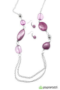 Paparazzi "Cast in Stone" Purple Necklace & Earring Set Paparazzi Jewelry
