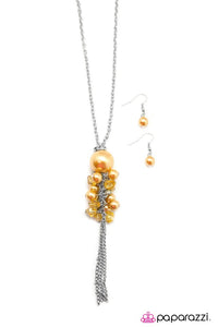 Paparazzi "The Low Down" Yellow Necklace & Earring Set Paparazzi Jewelry
