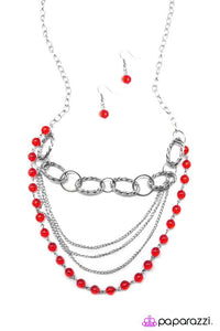 Paparazzi "A Subtle Reminder" Red Necklace & Earring Set Paparazzi Jewelry