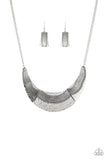 Paparazzi "Utterly Untamable" Silver Necklace & Earring Set Paparazzi Jewelry