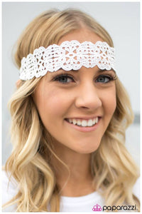Paparazzi "Lace The Music" White Lace Ribbon Floral Design Hippie Headband Paparazzi Jewelry