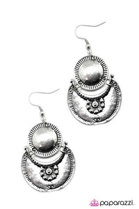 Paparazzi "Reach For The Sky" Silver Antiqued Floral Design Earrings Paparazzi Jewelry