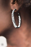 Paparazzi "Glitzy By Association" Black BLOCKBUSTER 025XX Earrings Paparazzi Jewelry