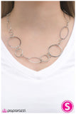 Paparazzi "Jump Around" Silver Circle Oval Necklace & Earring Set Paparazzi Jewelry