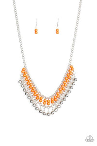 Paparazzi "Beaded Bliss" Orange  Necklace & Earring Set Paparazzi Jewelry