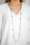 Paparazzi "Duchess Dazzle" Silver Necklace & Earring Set Paparazzi Jewelry