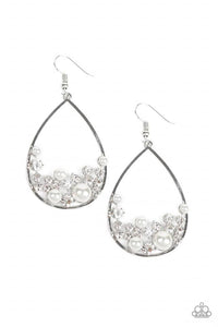 Paparazzi "Town Car" White Earrings Paparazzi Jewelry