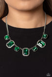 Paparazzi "Royal Rumble" Green Necklace & Earring Set Paparazzi Jewelry