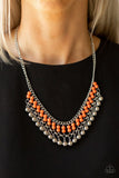 Paparazzi "Beaded Bliss" Orange  Necklace & Earring Set Paparazzi Jewelry