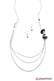 Paparazzi "It All Stacks Up" Blue Retired Necklace & Earring Set Paparazzi Jewelry