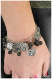 Paparazzi "Two Faced" Black Bead French Coin Bracelet Paparazzi Jewelry