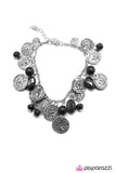 Paparazzi "Two Faced" Black Bead French Coin Bracelet Paparazzi Jewelry
