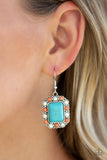 Paparazzi "Sandstone Sway" Multi Blue Center Turquoise Stone Silver Earrings Paparazzi Jewelry