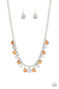Paparazzi "Treasure Tour" Orange Necklace & Earring Set Paparazzi Jewelry