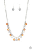 Paparazzi "Treasure Tour" Orange Necklace & Earring Set Paparazzi Jewelry