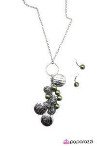 Paparazzi "Sure Thing" Green Pearls Necklace & Earring Set Paparazzi Jewelry