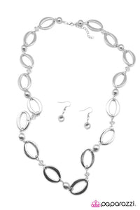 Paparazzi "The Perfect 10" Silver Necklace & Earring Set Paparazzi Jewelry