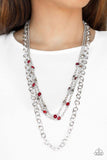 Paparazzi "Metro Mixer" Red Necklace & Earring Set Paparazzi Jewelry