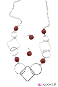 Paparazzi "Whip Into Shape" Red Necklace & Earring Set Paparazzi Jewelry