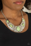 Paparazzi "Ruler in Favor" Green Necklace & Earring Set Paparazzi Jewelry