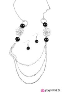 Paparazzi "A Beautiful Disaster" Black Necklace & Earring Set Paparazzi Jewelry