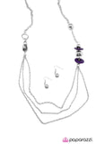 Paparazzi "It All Stacks Up" Purple Necklace & Earring Set Paparazzi Jewelry