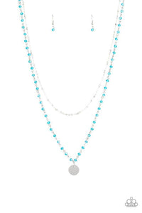 Paparazzi "Dainty Demure"  Blue Necklace & Earring Set Paparazzi Jewelry