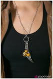 Paparazzi "On a Wing and a Prayer" RETIRED Yellow Bead Silver Wing Necklace & Earring Set Paparazzi Jewelry