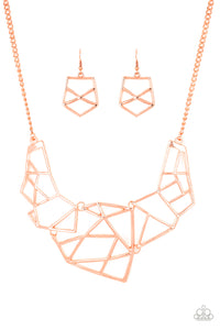 Paparazzi "World Shattering" Copper Necklace & Earring Set Paparazzi Jewelry