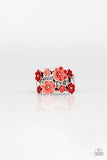Paparazzi "Floral Crowns" Red Ring Paparazzi Jewelry