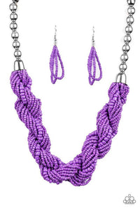 Paparazzi "Savannah Surfin" Purple Necklace & Earring Set Paparazzi Jewelry