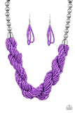 Paparazzi "Savannah Surfin" Purple Necklace & Earring Set Paparazzi Jewelry