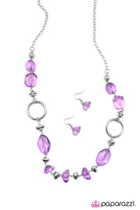 Paparazzi "On The Rocks" Purple Necklace & Earring Set Paparazzi Jewelry
