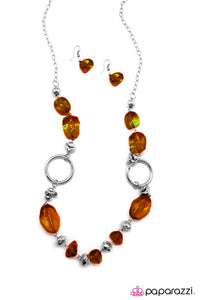 Paparazzi "On The Rocks" Brown Necklace & Earring Set Paparazzi Jewelry