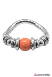 Paparazzi "Do As The Romans Do..." Orange Bead Silver Bracelet Paparazzi Jewelry