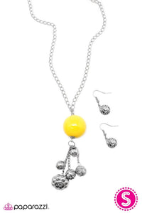 Paparazzi "Globetrotter" Yellow Necklace & Earring Set Paparazzi Jewelry