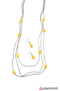 Paparazzi "Voodoo Vixen" RETIRED Yellow Necklace & Earring Set Paparazzi Jewelry
